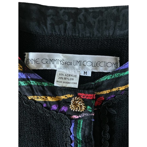 Anne Crimmins For Umi Collection Womens Size Medium Vintage 80s Sweater Cardigan - Picture 5 of 5